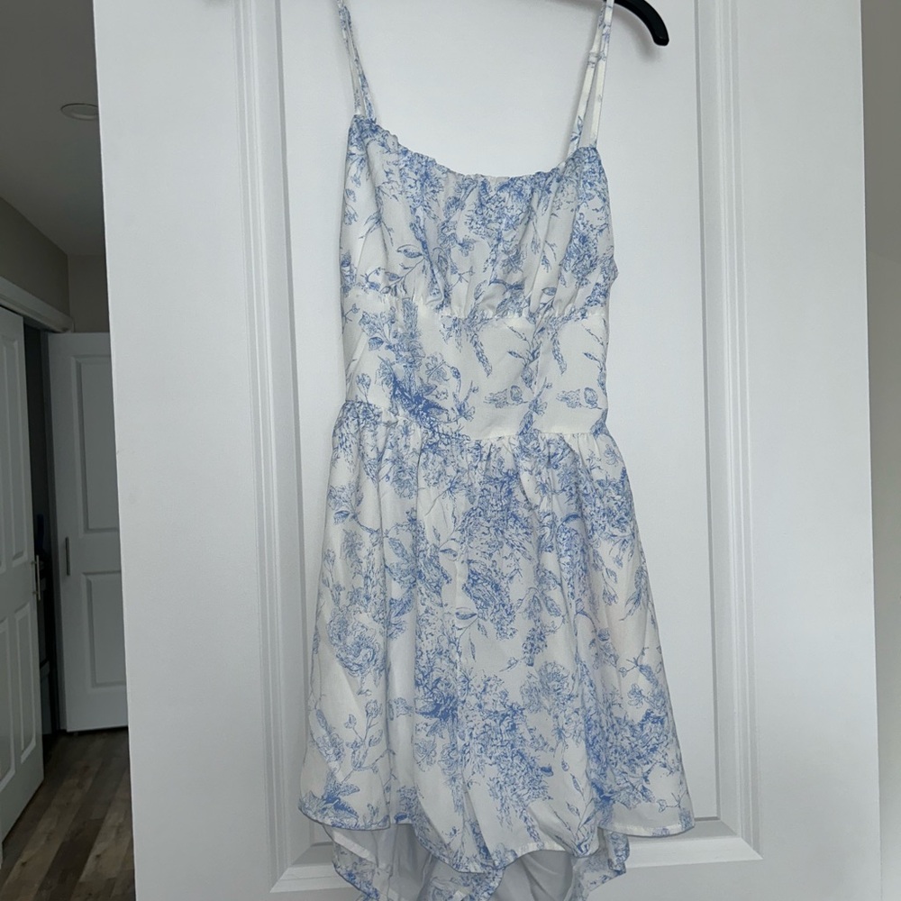 Blue and White floral romper